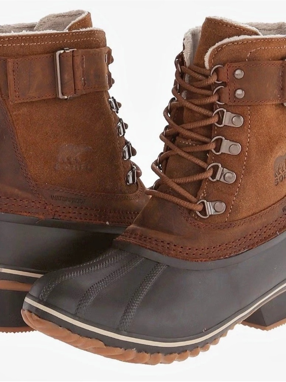 Sorel Winter Fancy Lace II Brown & Black Winter Boots woman’s size 10